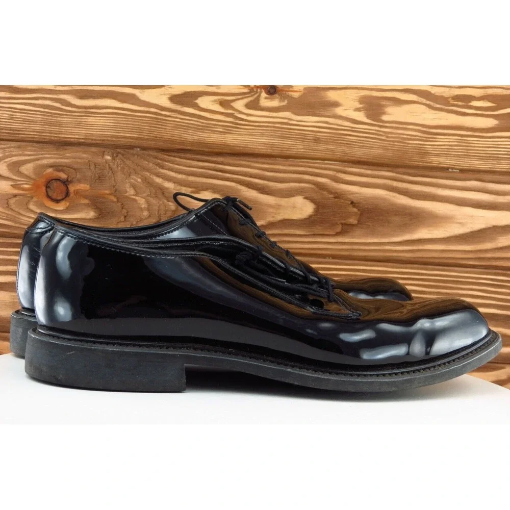 Bates Shoes Sz 11.5 M Almond Toe Black Derby Oxfords Synthetic Men‎